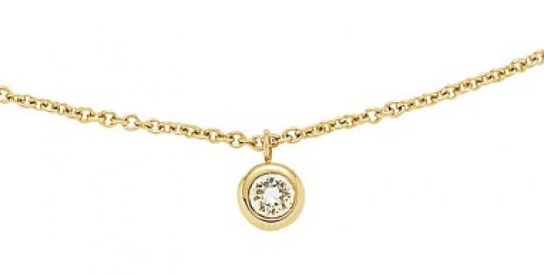 Tennis pendant with chain gold 423