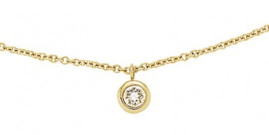 Tennis pendant with chain gold 423
